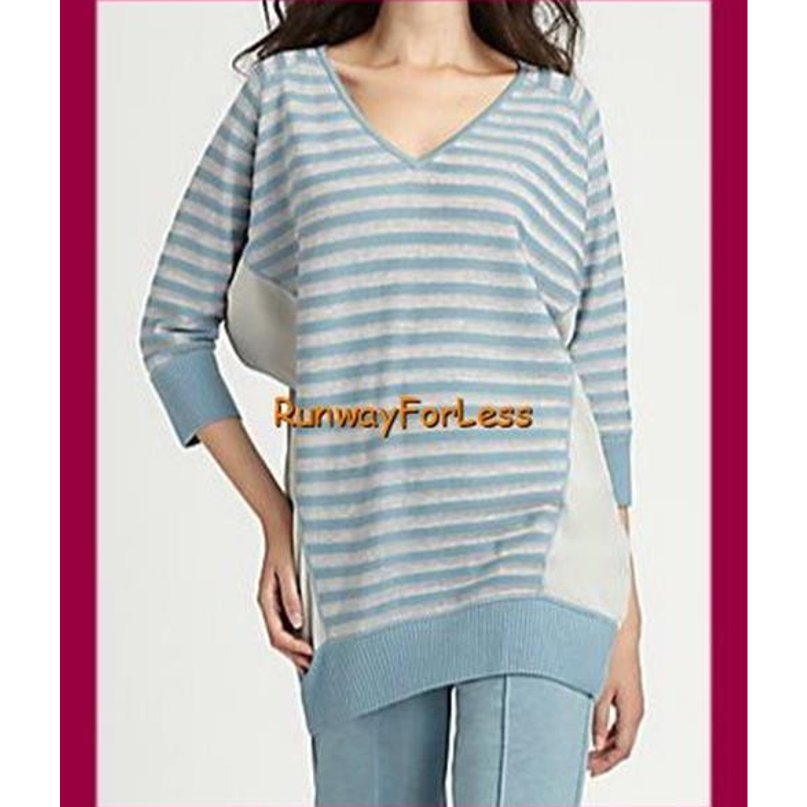 St. John Marie Gray Small Astor Light Grey Melange Dolman Wool Knit Top Sweater